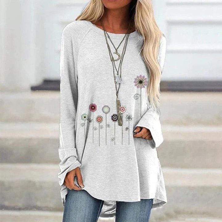 Sweatshirt mit 3D-Blumenstickerei