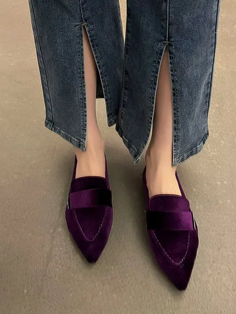Damen Slip-On Loafer mit spitzer Zehenpartie