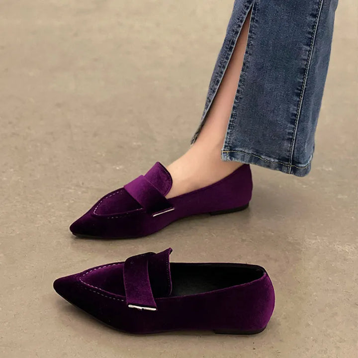 Damen Slip-On Loafer mit spitzer Zehenpartie