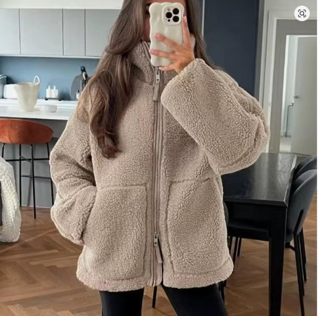 Damen-Oversized-Wolljacke
