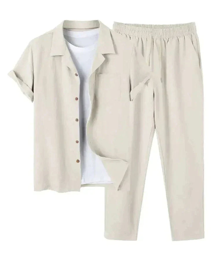Herren Sommer Set mit Kurzarmhemd und passender Hose