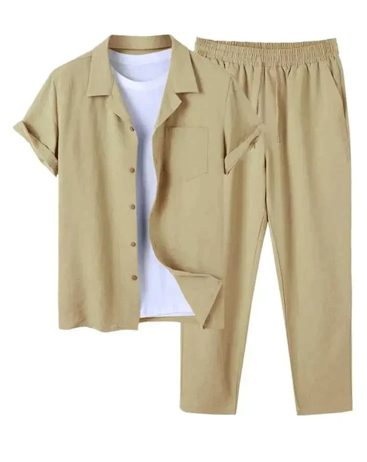 Herren Sommer Set mit Kurzarmhemd und passender Hose
