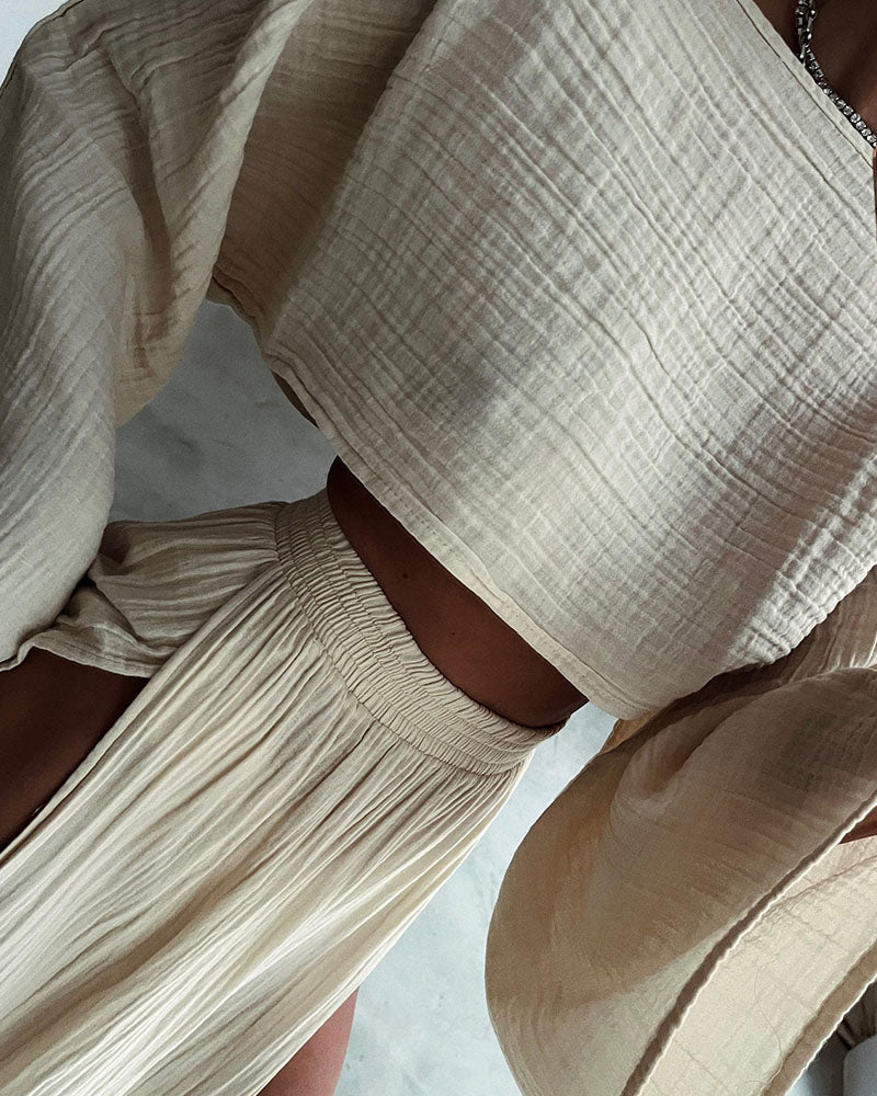 Zweiteiler Damen Sommer Set mit Crop Top und Maxirock