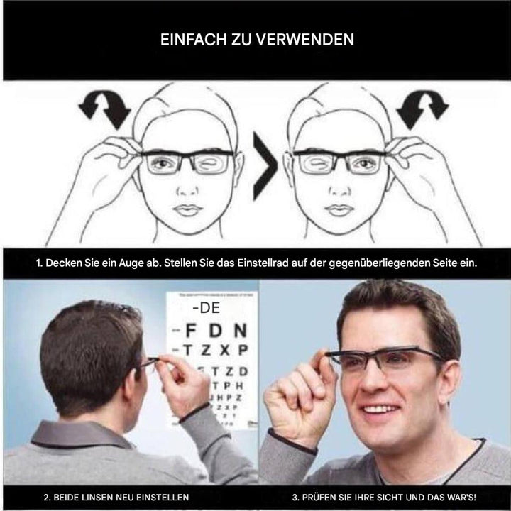 Verstellbare Korrektionsbrille für perfekte Sicht