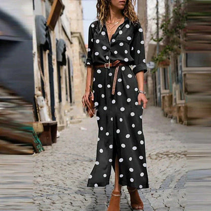 Damen Midikleid für den Sommer mit Punktmuster