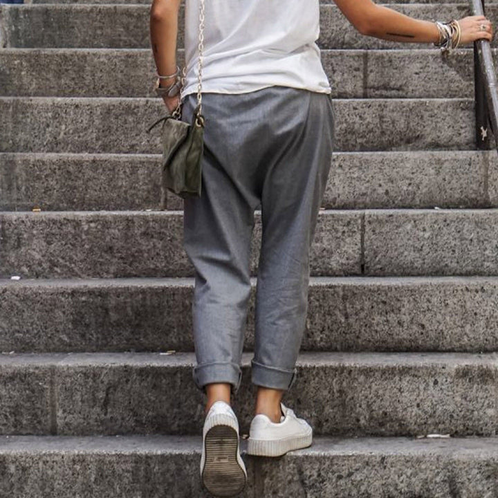 Damen Sommerhose mit elastischem Bund und Taschen