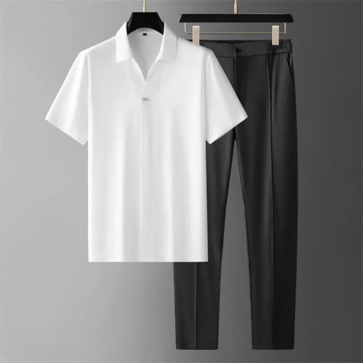 Zweiteiliges Herren-Set mit Polo und Hose für Frühling und Sommer