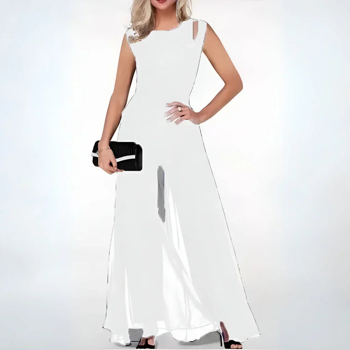 Damen Sommer Jumpsuit mit Cut-Outs an den Schultern
