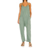 Damen Sommer-Jumpsuit mit Rundhalsausschnitt und Taschen