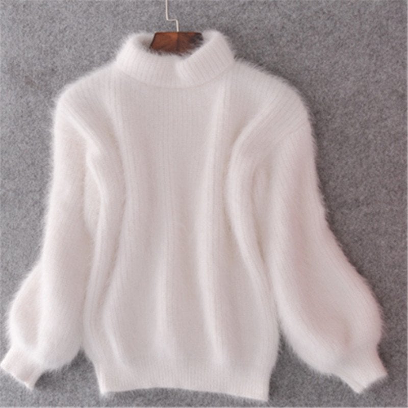 Mohair-Rollkragenpullover