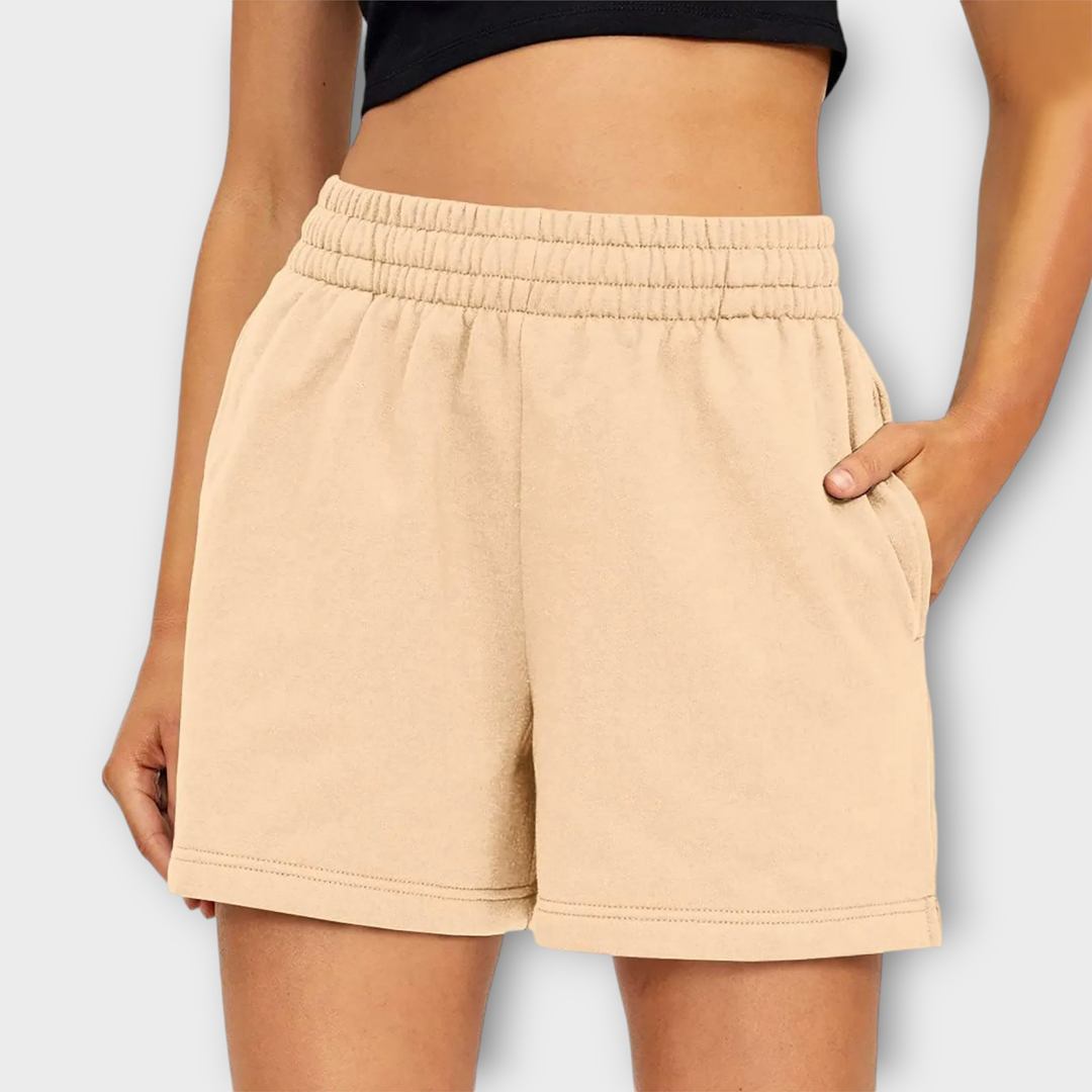 Damen Sommer Shorts mit elastischem Bund und Taschen