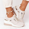 Damen Sommerschuhe mit Keilsohle und Schnürverschluss