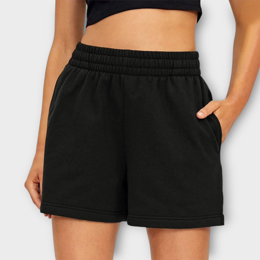 Damen Sommer Shorts mit elastischem Bund und Taschen