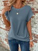 Damen Sommer T Shirt mit Rundhalsausschnitt und kurzen Ärmeln
