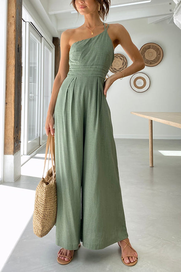 Damen One-Shoulder Jumpsuit für den Sommer