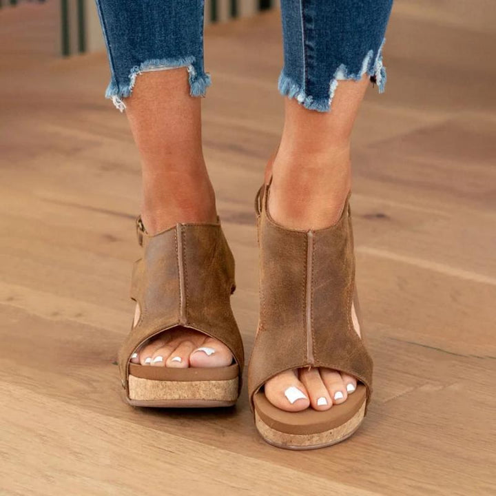 Orthopädische Ledersandalen für Damen mit zusätzlicher Unterstützung