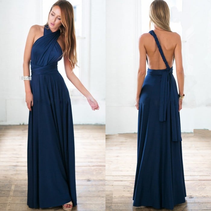 Damen ärmelloses Maxikleid mit Neckholder