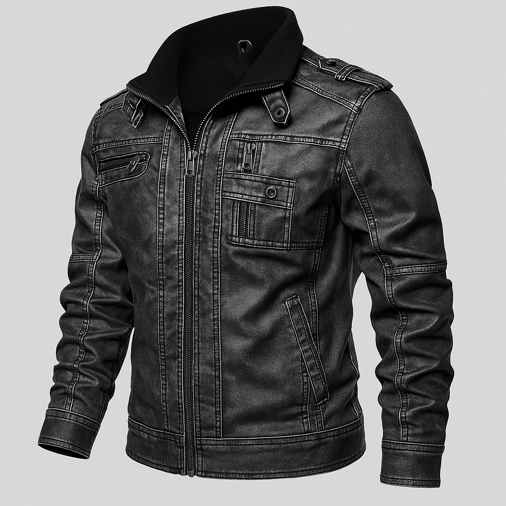Herren-Premium-Motorradlederjacke