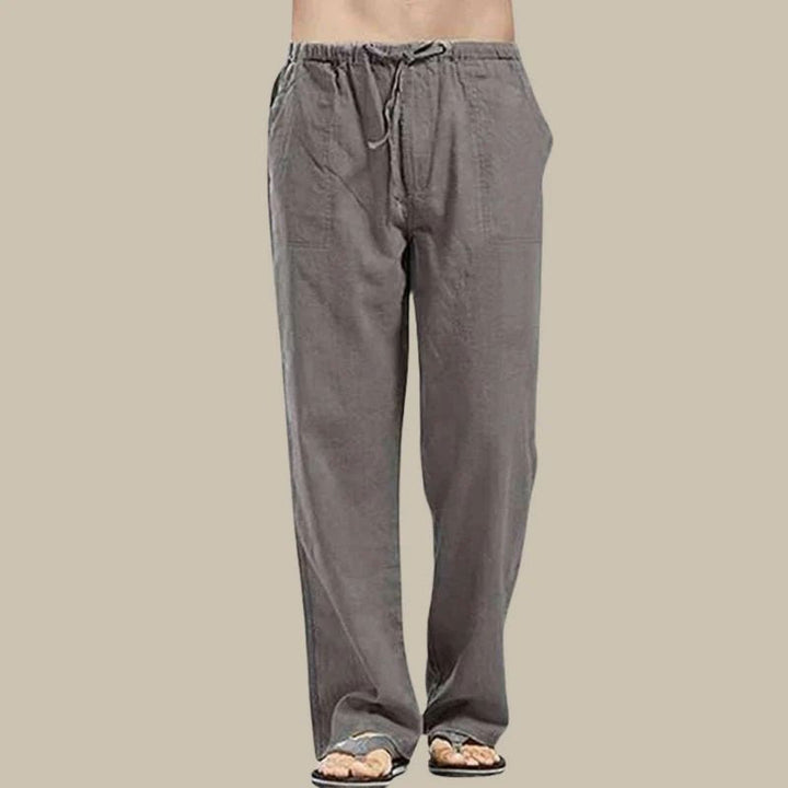 Herren Sommer Leinenhose mit Kordelzug und Seitentaschen