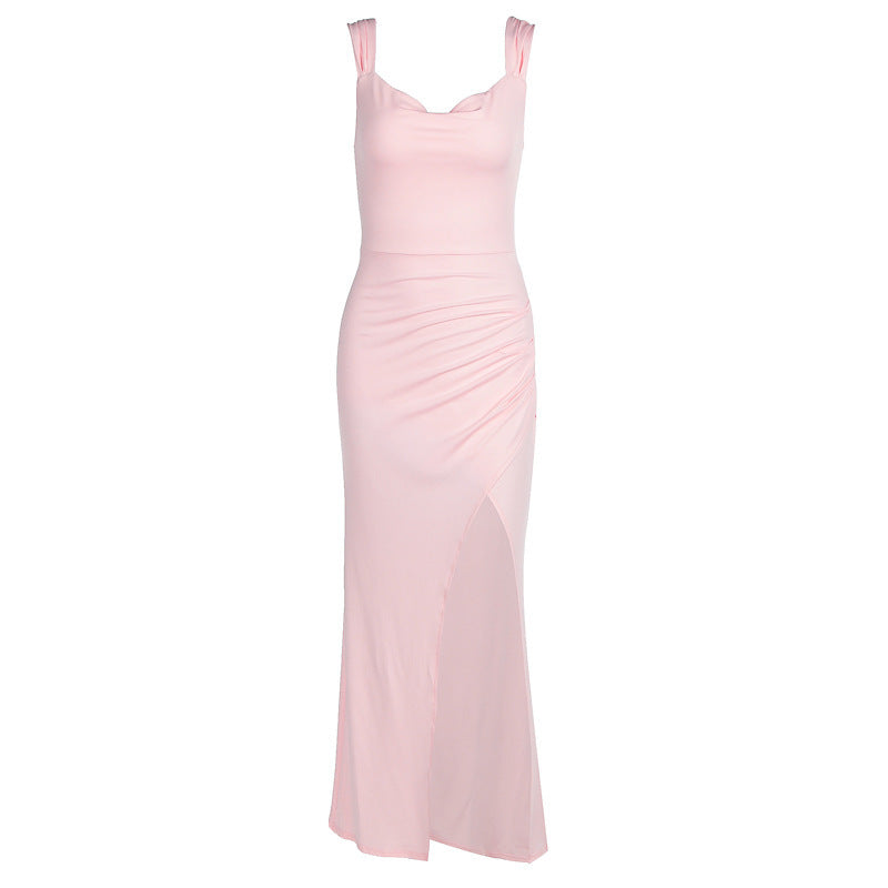 Ärmelloses Damen-Maxikleid mit hohem Schlitz für den Sommer