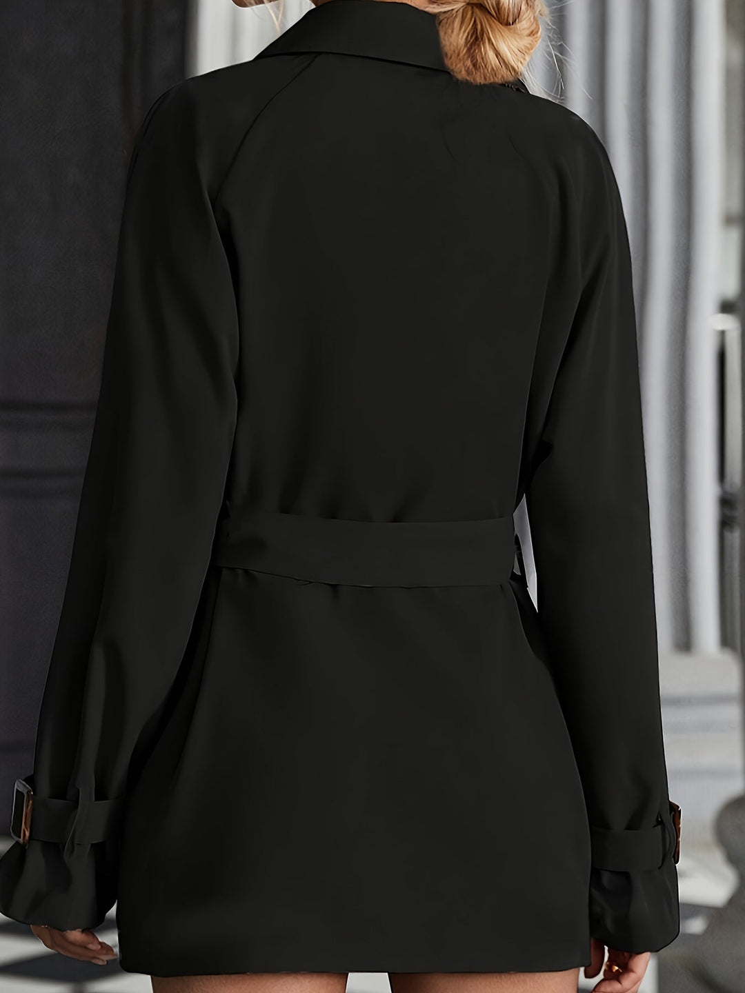 Damen Trenchcoat mit Kragen und Taillengürtel