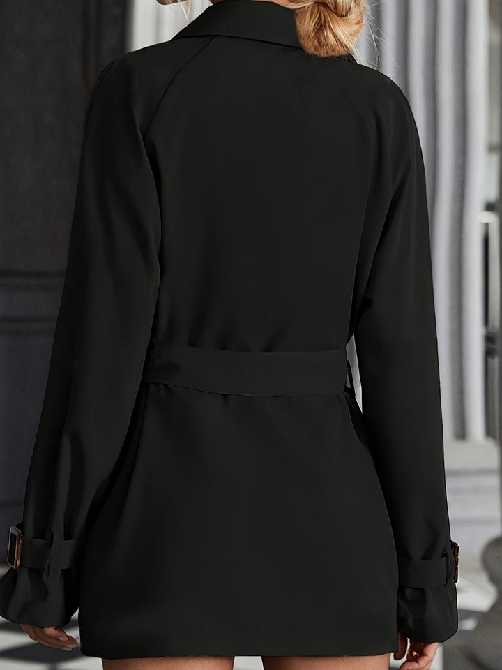 Damen Trenchcoat mit Kragen und Taillengürtel