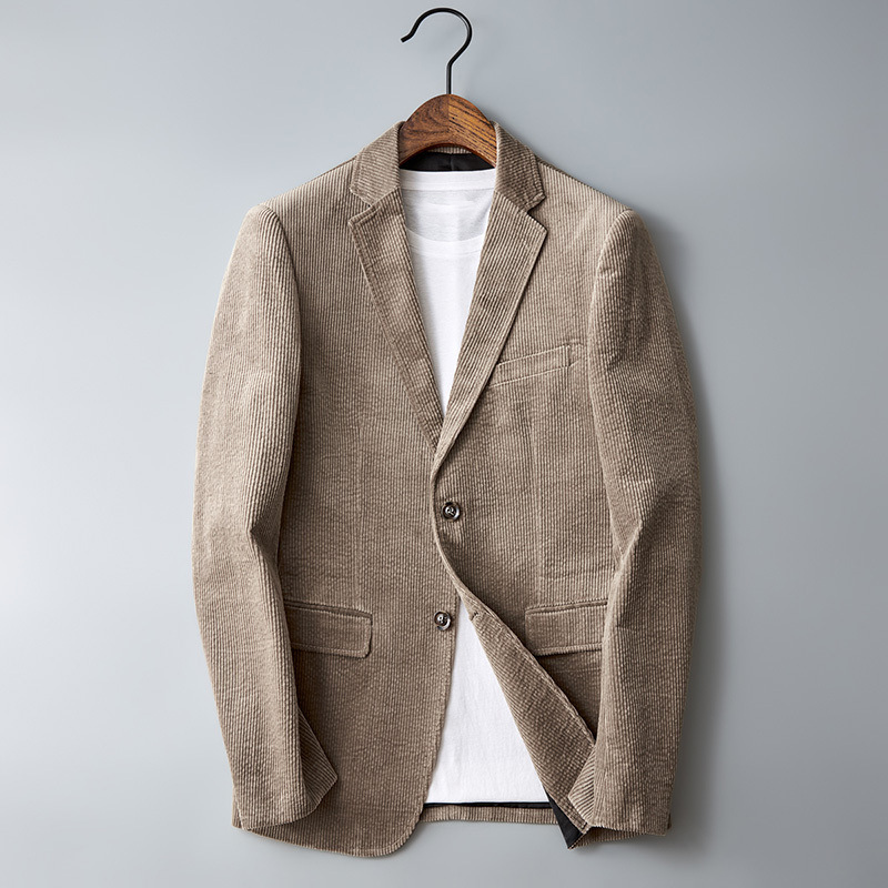 Herren Cordblazer mit langen Ärmeln und Knopfleiste
