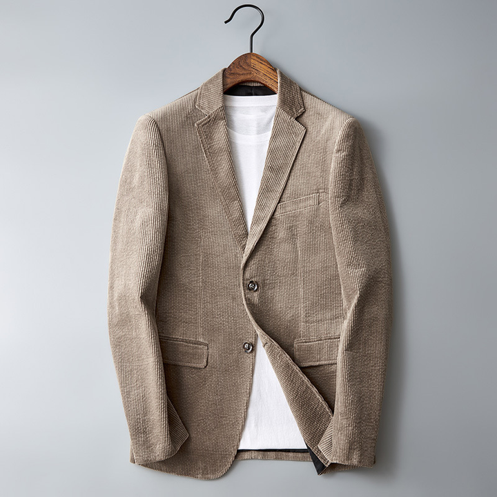 Herren Cordblazer mit langen Ärmeln und Knopfleiste
