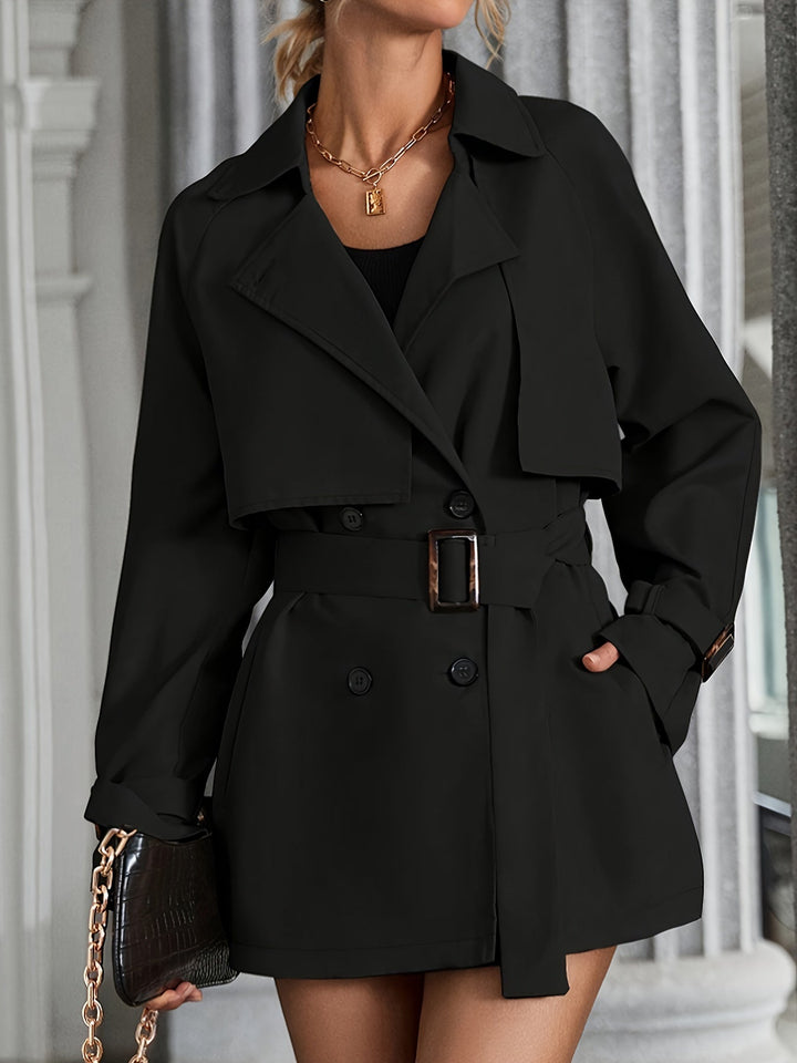Damen Trenchcoat mit Kragen und Taillengürtel