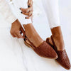 Damen Sommerschlupfsandalen mit geflochtenem Obermaterial