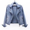Damen-Jeansjacke mit langen Ärmeln und asymmetrischem Reißverschluss