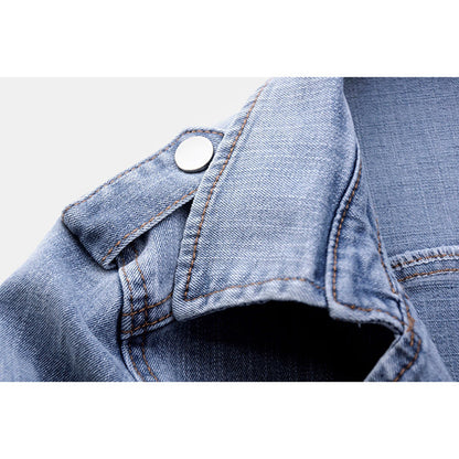 Damen-Jeansjacke mit langen Ärmeln und asymmetrischem Reißverschluss
