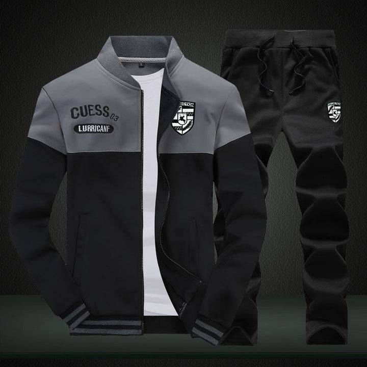 Sportlicher Baseball-Trainingsanzug für Herren, weiß und blau
