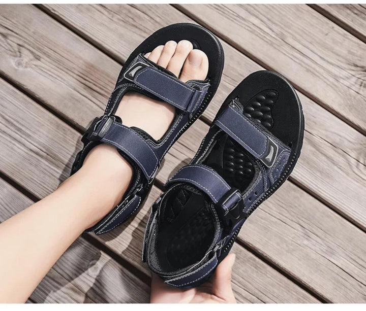 Herren Sommer Sandalen mit verstellbaren Riemen und offener Spitze