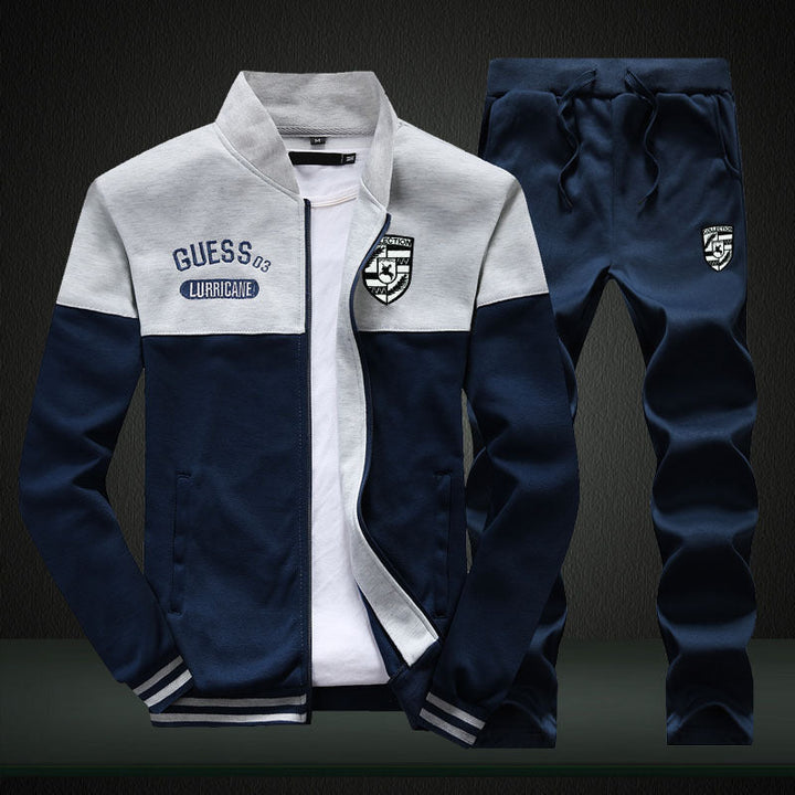 Sportlicher Baseball-Trainingsanzug für Herren, weiß und blau