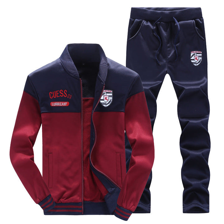 Sportlicher Baseball-Trainingsanzug für Herren, weiß und blau