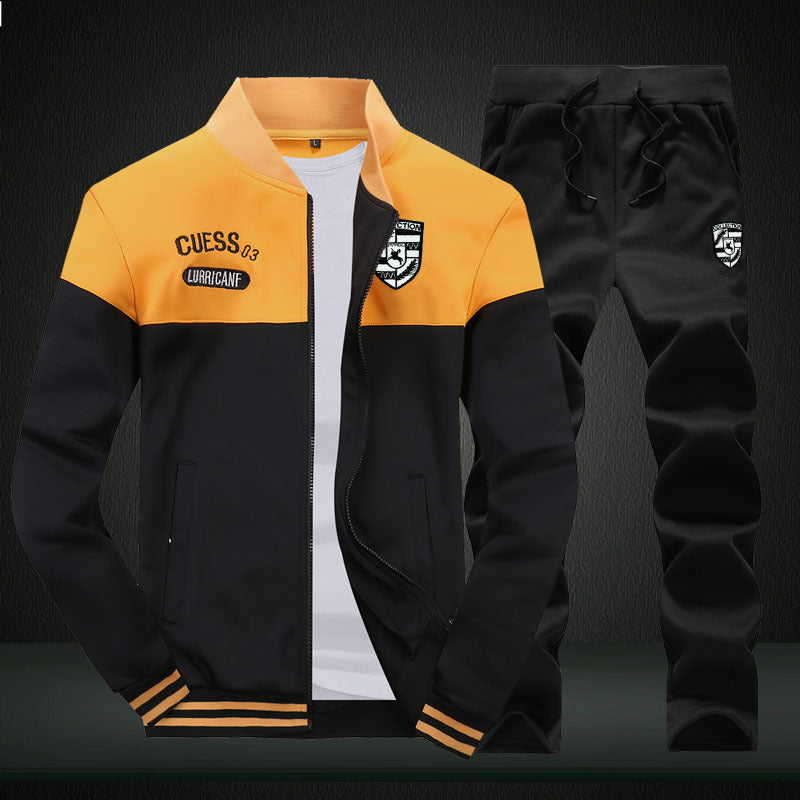 Sportlicher Baseball-Trainingsanzug für Herren, weiß und blau