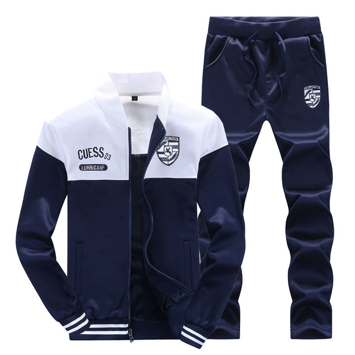 Sportlicher Baseball-Trainingsanzug für Herren, weiß und blau