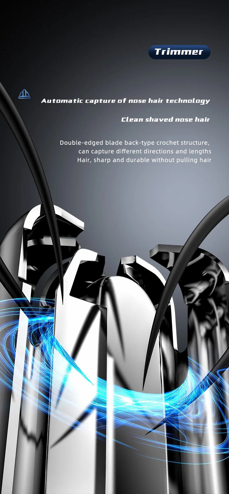 Schmerzfreier Nasen- und Ohrhaartrimmer