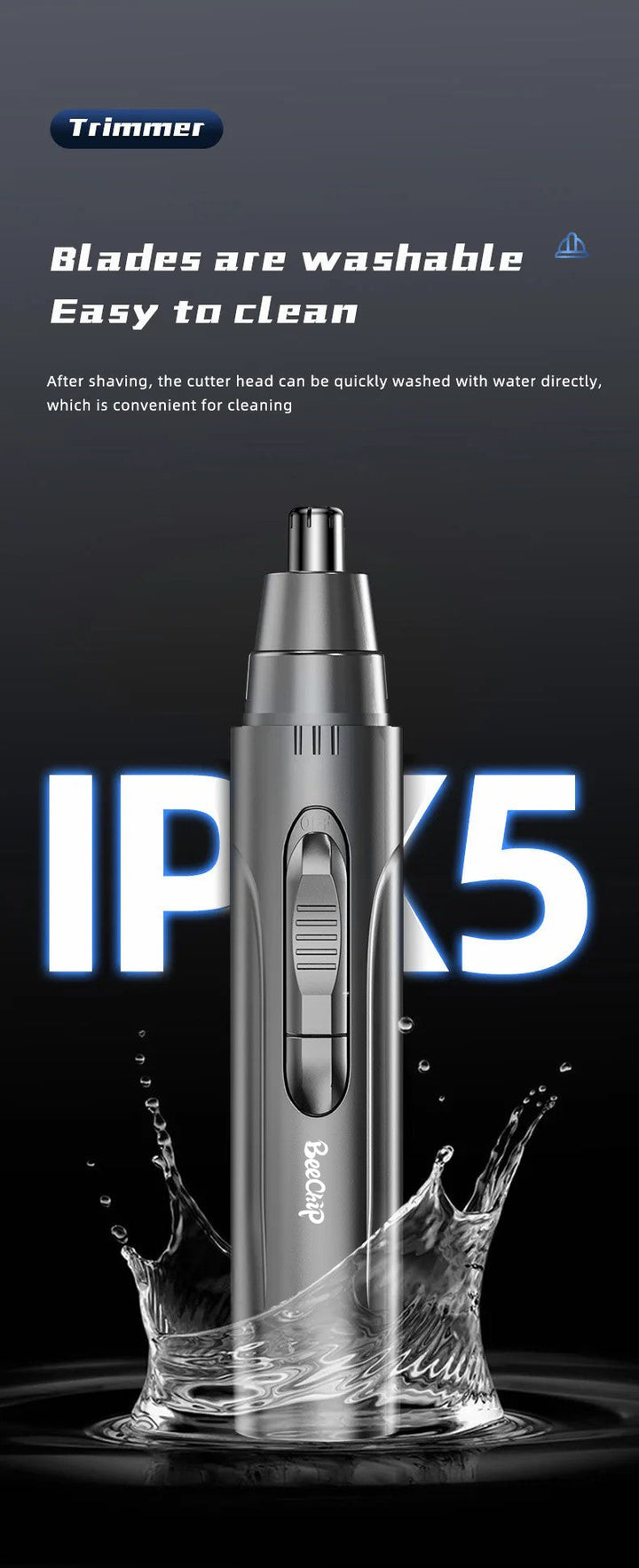 Schmerzfreier Nasen- und Ohrhaartrimmer