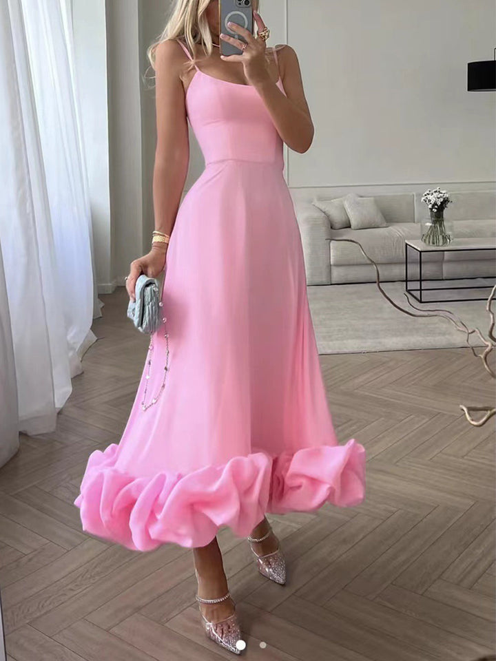 Elegantes Midi-Abendkleid mit Rüschen