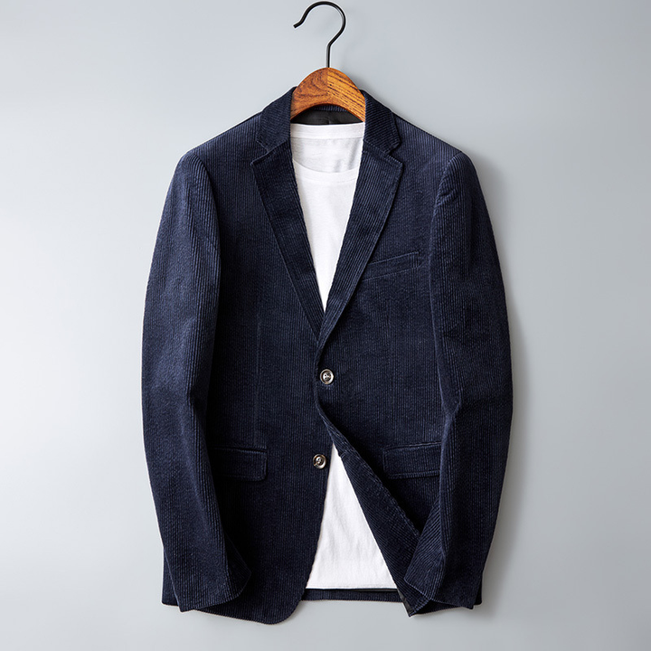 Herren Cordblazer mit langen Ärmeln und Knopfleiste