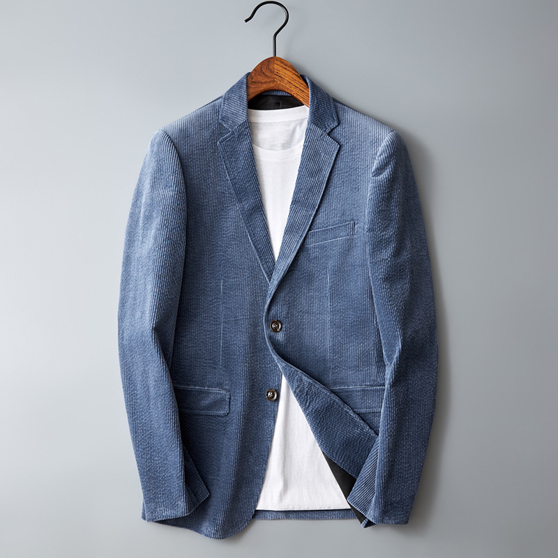 Herren Cordblazer mit langen Ärmeln und Knopfleiste