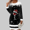 Weihnachts-Sweatshirtkleid mit Rundhalsausschnitt und Print