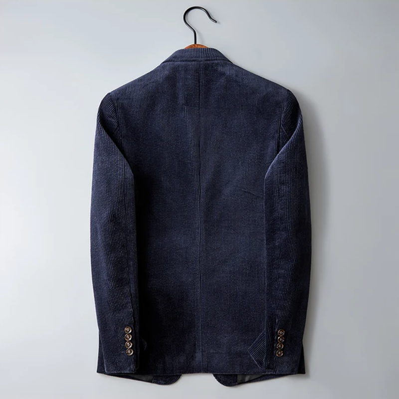 Herren Cordblazer mit langen Ärmeln und Knopfleiste