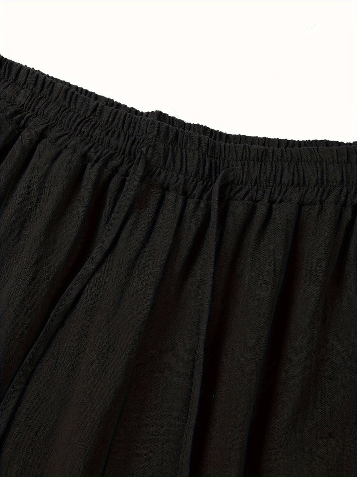 Herren Leinenhose mit elastischem Bund und Taschen für den Sommer