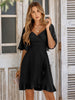 Damen Sommer-Midikleid mit V-Ausschnitt und Taillenband