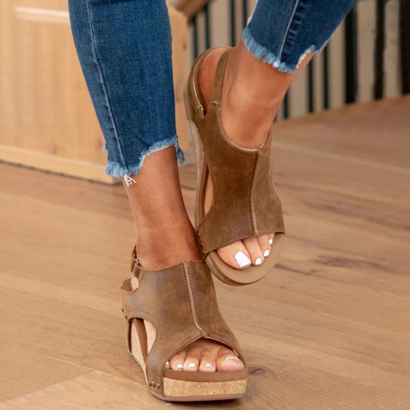 Orthopädische Ledersandalen für Damen mit zusätzlicher Unterstützung