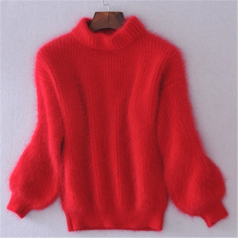 Mohair-Rollkragenpullover
