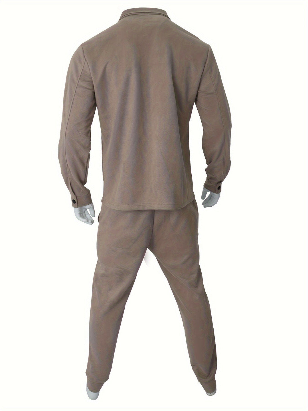 Herren Jacken- und Hosen-Set mit Knopfverschluss und Taschen